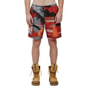 NEW $420 Palm Angels Hawaiian Swim Trunks Shorts S or M Sunset Tropical Pattern